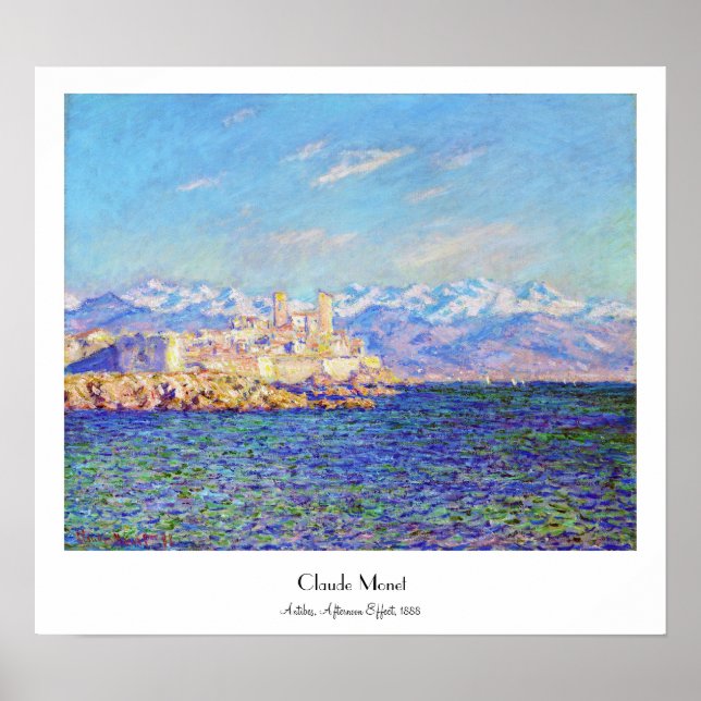 Antibes, eftermiddagseffekt, 1888 Claude Monet coo Poster (Framsidan)