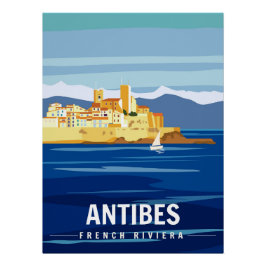 Antibes Fortress French Riviera Retro Poster Perfect Poster