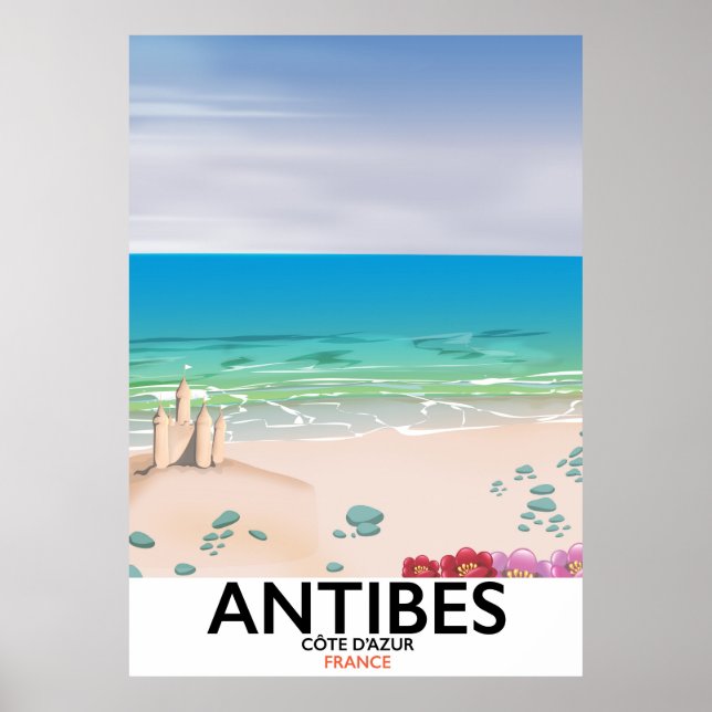 Antibes Frankrike Beach poster (Framsidan)