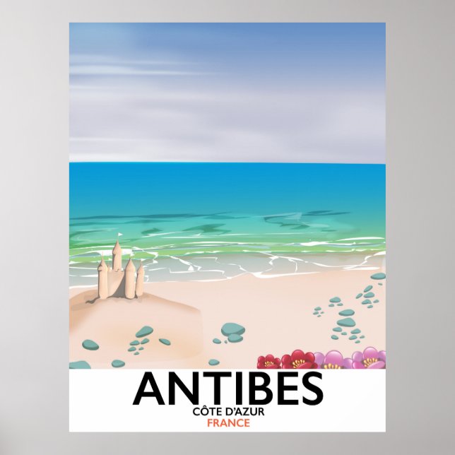 Antibes Frankrike Beach poster (Framsidan)