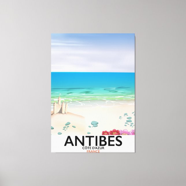 Antibes Frankrike Beach poster Canvastryck (Framsida)