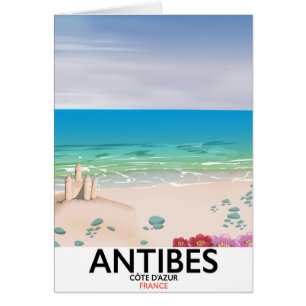Antibes Frankrike Beach poster Hälsningskort