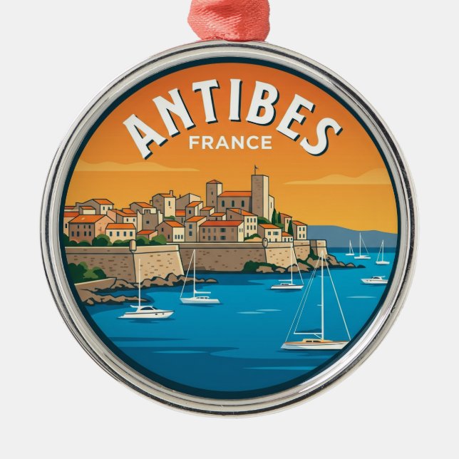 Antibes Frankrike Julgransprydnad Metall (Framsidan)