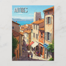 Antibes Frankrike Resa Vykort