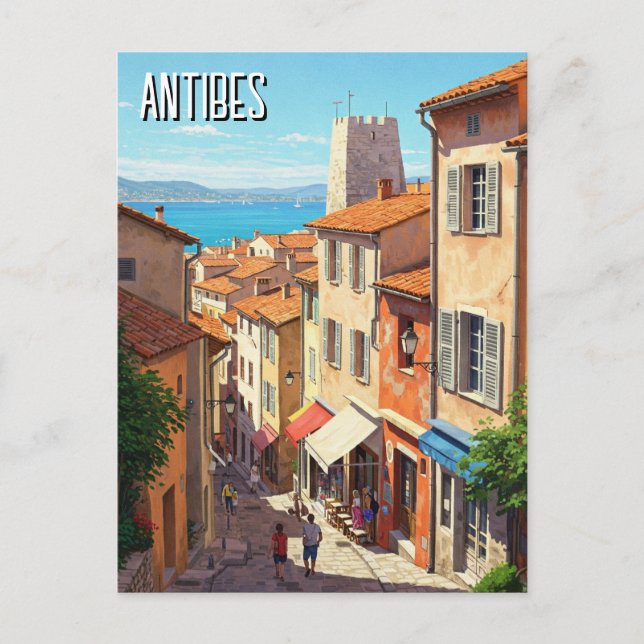 Antibes Frankrike Resa Vykort (Framsida)