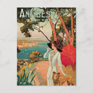 Antibes Frankrike Vintage resor annons Vykort