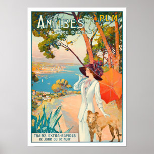 Antibes Frankrike vintage resor Poster