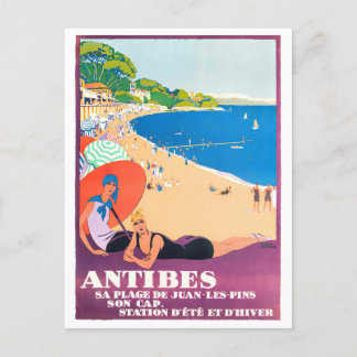 Antibes Frankrike vintage resor Vykort