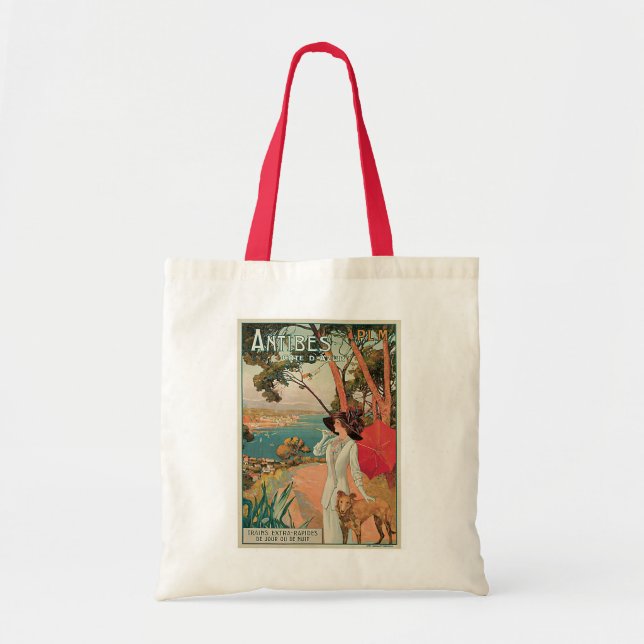 Antibes frankrikevintage resor tygkasse (Framsidan)