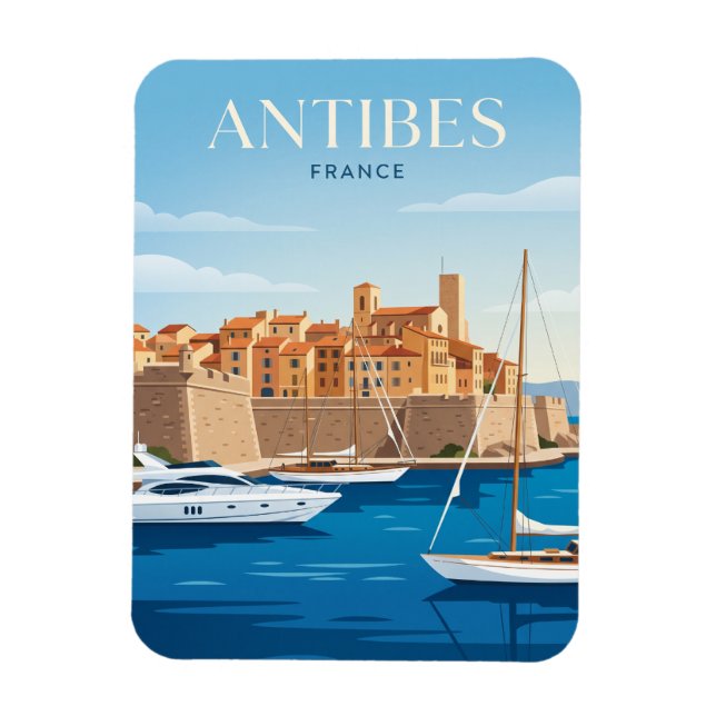 Antibes hamn Frankrike Magnet (Vertikal)