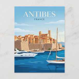 Antibes hamn Frankrike Vykort