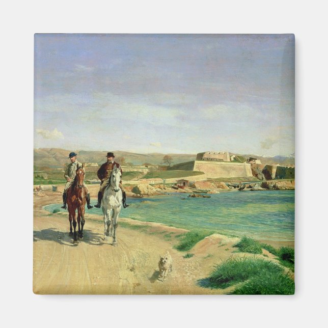 Antibes, Horse Ride, 1868 Magnet (Framsidan)