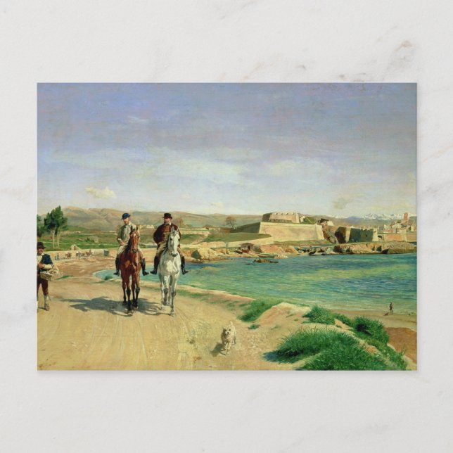 Antibes, Horse Ride, 1868 Vykort (Framsida)