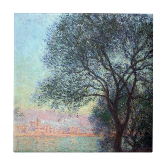Antibes i morgon av Claude Monet Kakelplatta (Framsidan)