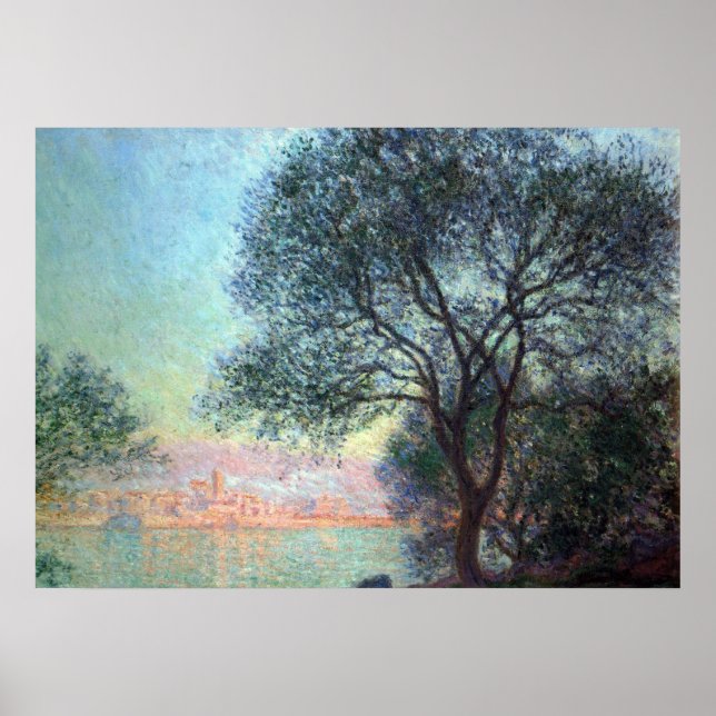 Antibes i morgon av Claude Monet Poster (Framsidan)