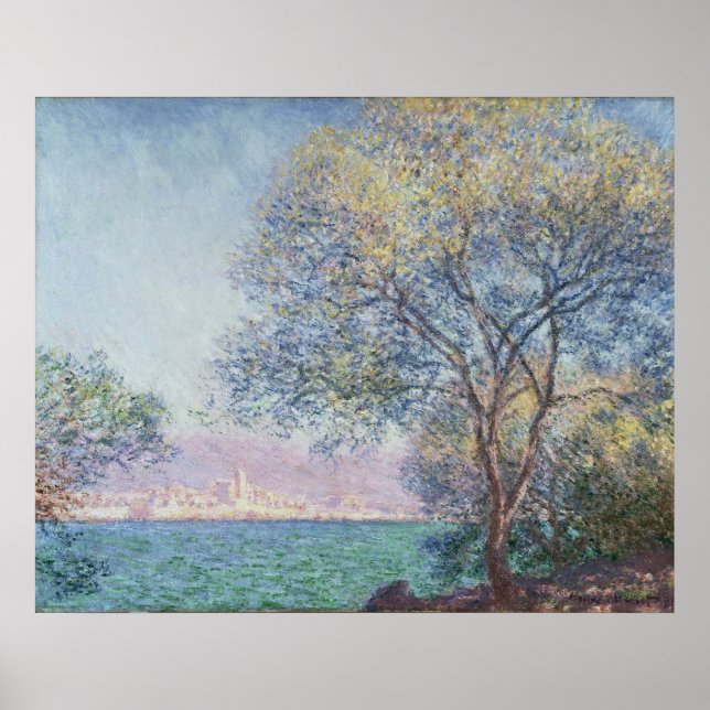 Antibes i morgon, Claude Monet, 1888 Poster (Framsidan)