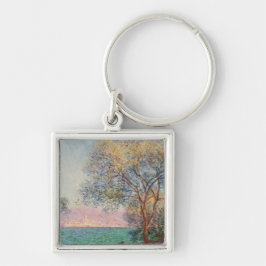 Antibes på morgonen fyrkantig silverfärgad nyckelring