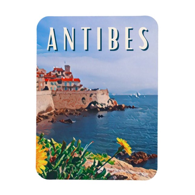 Antibes Photo Vintage Magnet (Vertikal)