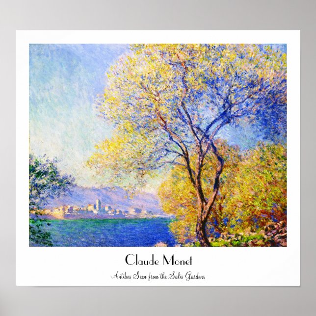 Antibes Seen från Salis Gardens Claude Monet Poster (Framsidan)