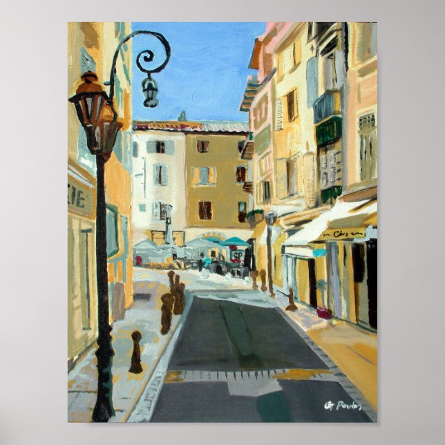 Antibes Street Scene Poster (Framsidan)