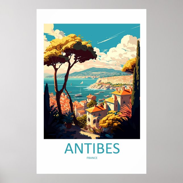 Antibes Travel Print Wall Art Poster (Framsidan)