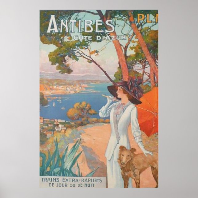 Antibes Vintage Fransk Travel Poster (Framsidan)