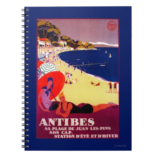 Antibes Vintage PosterEurope Anteckningsbok (Framsidan)