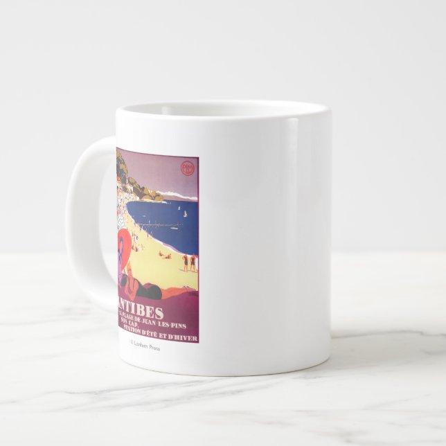 Antibes Vintage PosterEurope Jumbo Mugg (Framsida vänster)