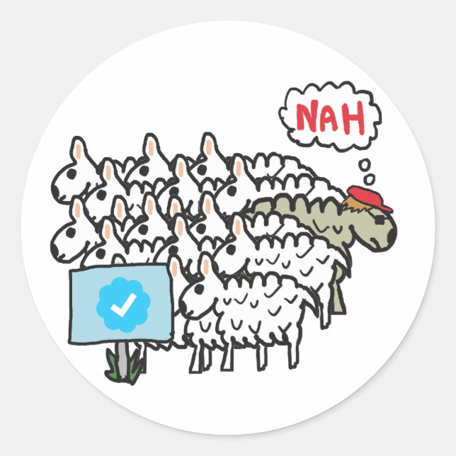 Antiblå bockmarkering runt klistermärke (Framsida)