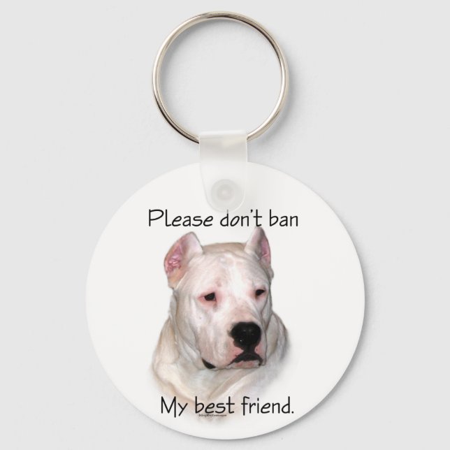 AntiBSL Dogo Argentino Keychain Nyckelring (Framsida)