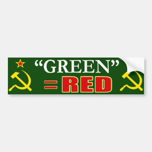 antidemokratisk "Grönt Is New Red"-klistermärke Bildekal