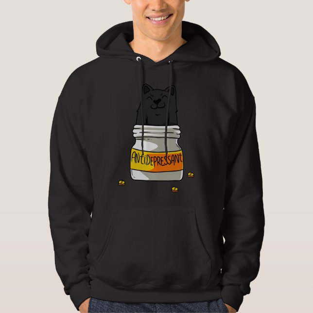 Antidepressant Cats Kitty Lover Animal Kitten Owne Hoodie (Framsida)