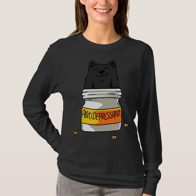 Antidepressant Cats Kitty Lover Animal Kitten Owne T Shirt (Framsida)