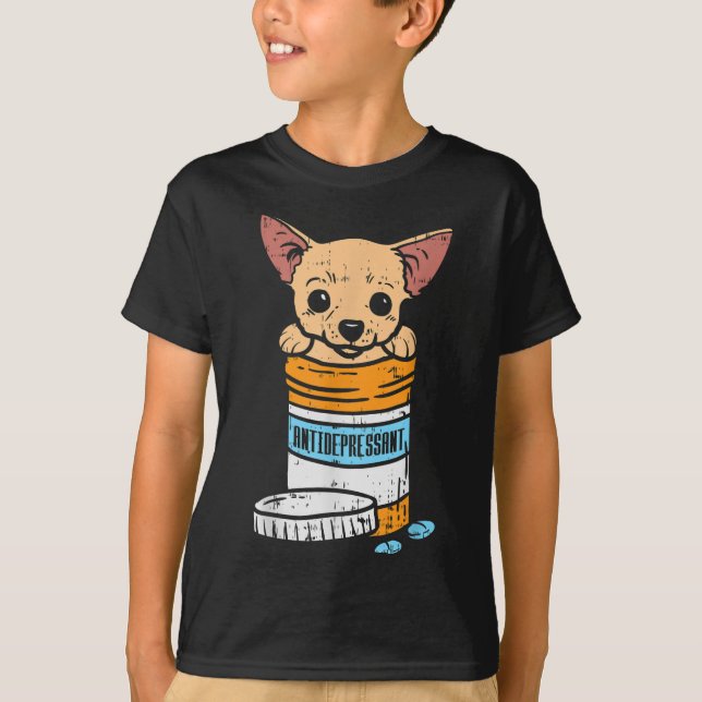 Antidepressiv Chihuahua Cute Chiwawa Hund älskare  T Shirt (Framsida)