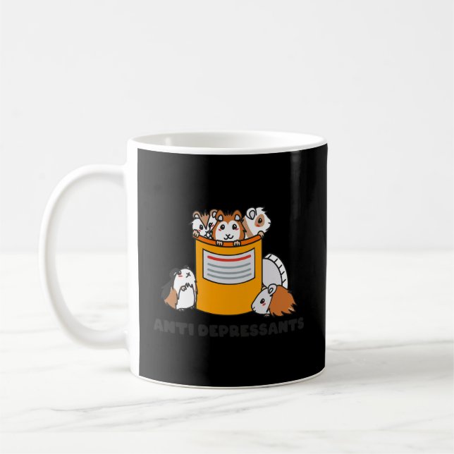 Antidepressiva Guinea Gris Funny Cute Guinea Gris Kaffemugg (Vänster)