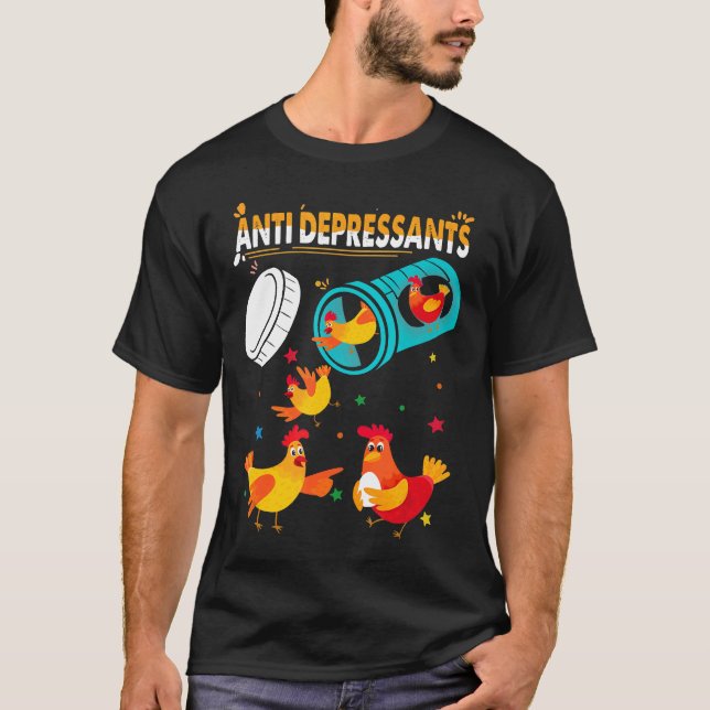 Antidepressiva Kyckling Till Jul T Shirt (Framsida)