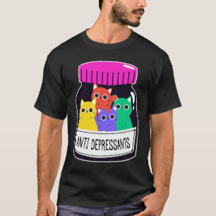 Antidepressiva Pillerlåda Med Katter Antidepressiv T Shirt