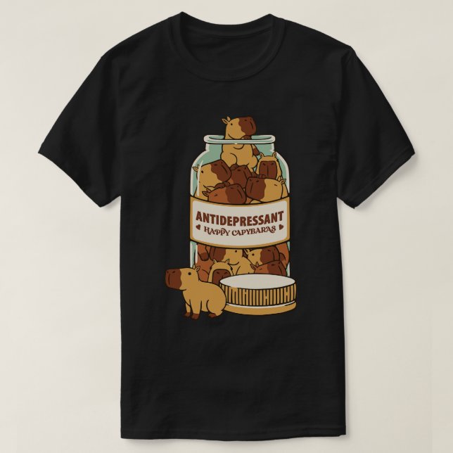 Antidepressivt capybara av Tobe Fonseca T Shirt (Design framsida)