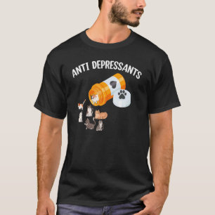 Antidepressivt Katt Glad Piller Kitty Katt Roligt T Shirt