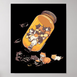 Antidepressivt katt Pill Flaska - Pental Health Aw Poster