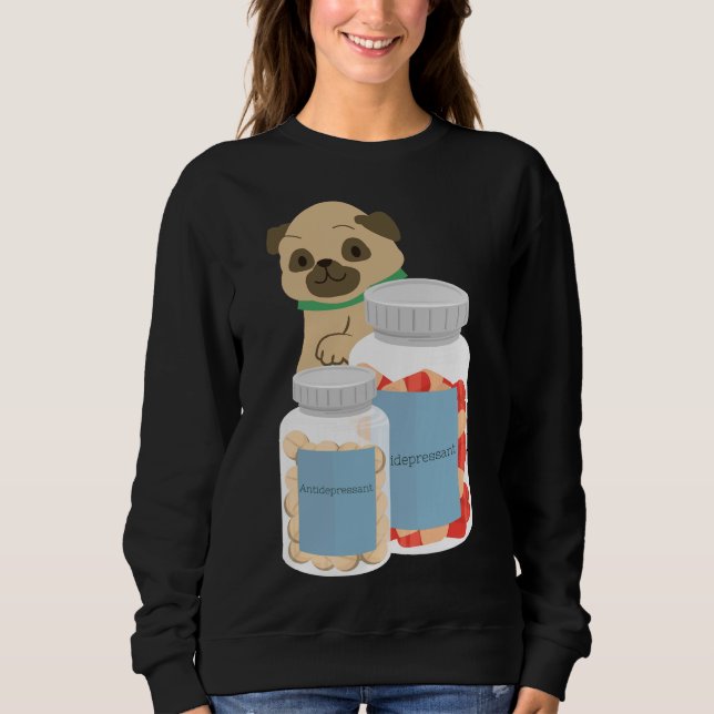 Antidepressivt pug Classic T-Shirt 882 (Framsida)