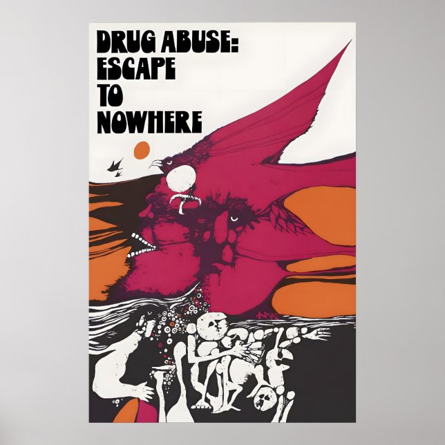 Antidrogsposter Drogmissbruk Flykt till ingenstans Poster (Framsidan)