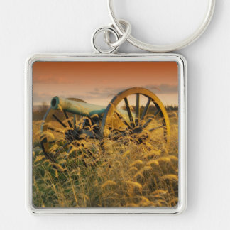 Antietam Civil Krig Battlefield Cannon Keychain Fyrkantig Silverfärgad Nyckelring