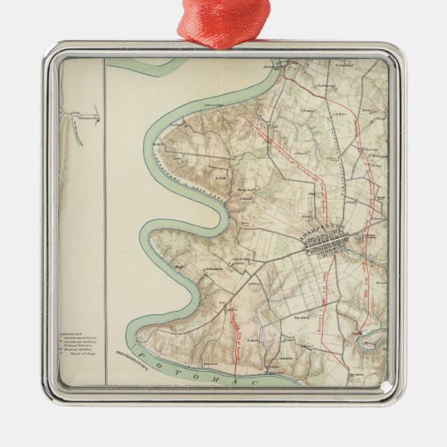 Antietam harpers färja, Sharpsburg Julgransprydnad Metall (Framsidan)