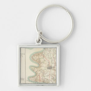 Antietam, Harper's Ferry, Sharpsburg Fyrkantig Silverfärgad Nyckelring