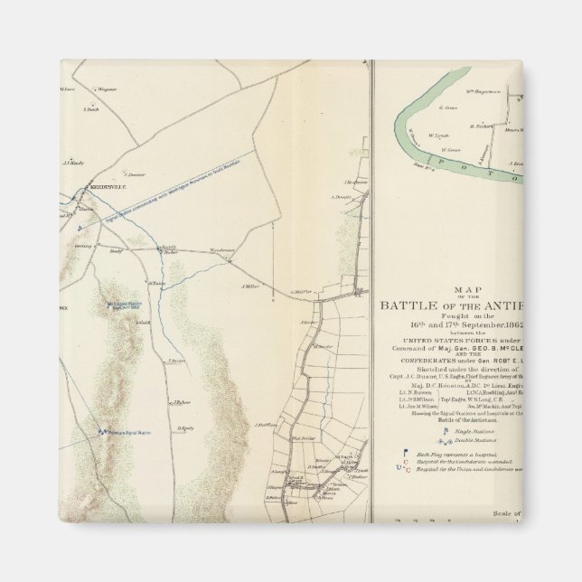 Antietam, Suffolk, Gettysburg Magnet (Framsidan)