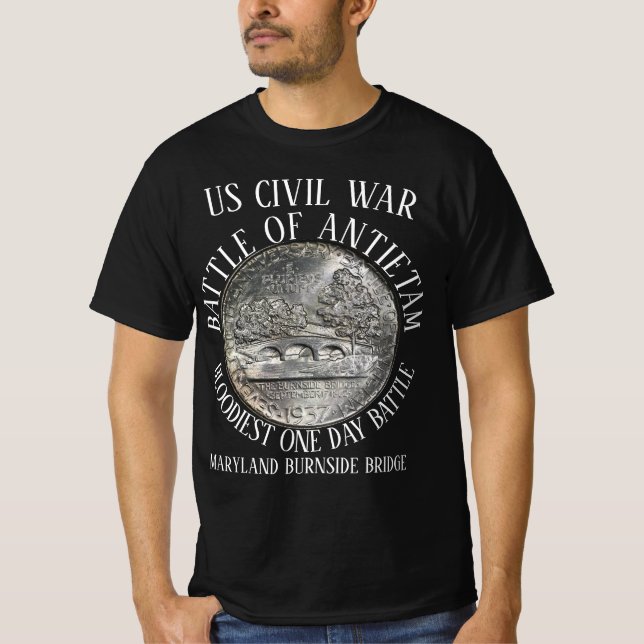ANTIETAM US CIVIL KRIG BURNSIDE BRIDGE T SHIRT (Framsida)