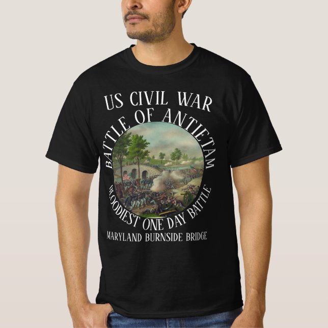 ANTIETAM US CIVIL KRIG BURNSIDE BRIDGE T SHIRT (Framsida)
