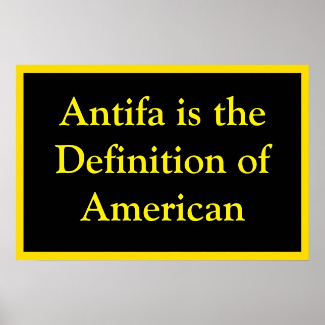 Antifa definierar patriotisk amerikan poster (Framsidan)