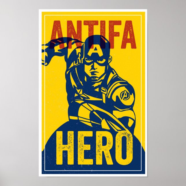 ANTIFA HJÄLTAR SERIEN: Captain American Affisch (Framsidan)
